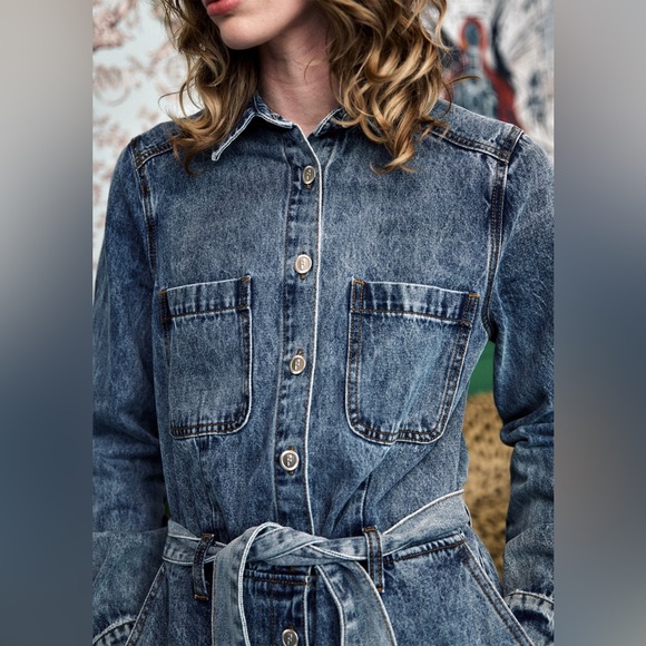 FRNCH 🇫🇷-JEAN BLUE VERBINE COMBINATION - Picture 2 of 7